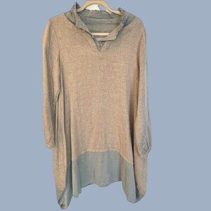 Sun Valley Khaki Cotton Tunic Dress